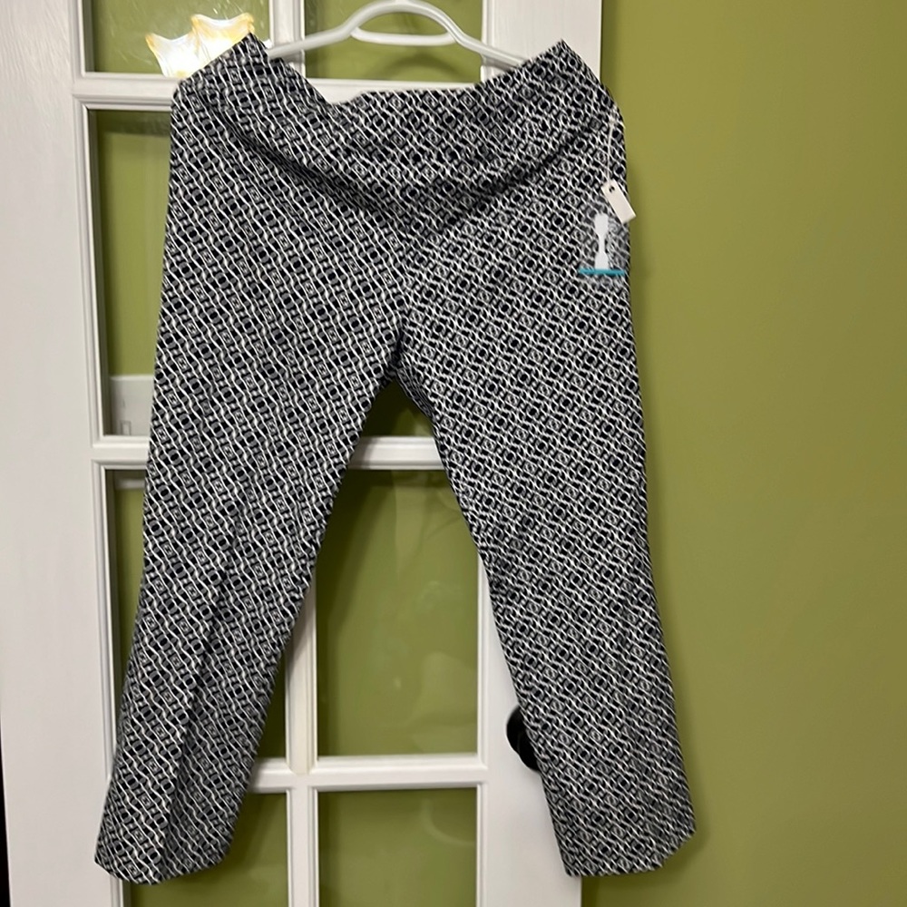 Navy Mosaic Crop pants, size 10